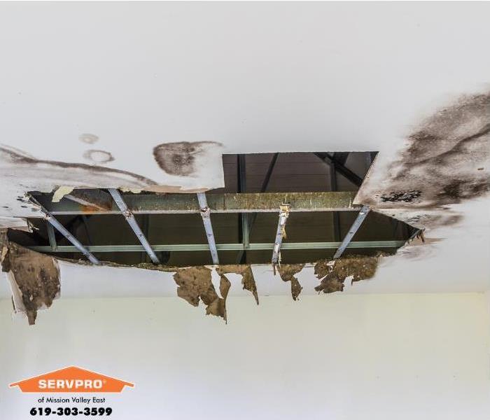 ceiling damage in home
